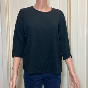 Large Petite J. Jill ¾ Sleeve Black Shirt